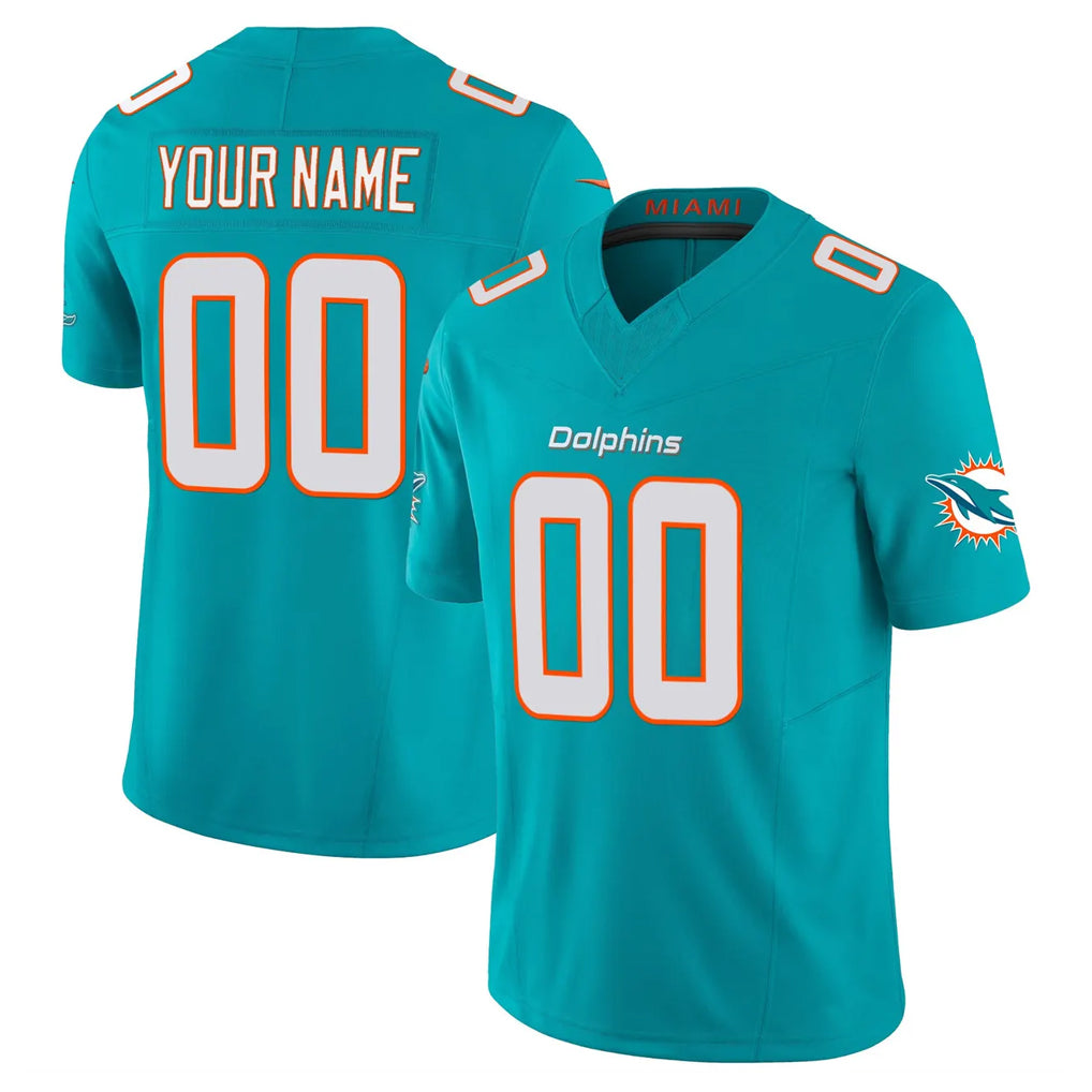 Custom M.Dolphins Aqua Limited Vapor F.U.S.E. Home Game Any Name & Numbers Gdoa Stitched Jerseys