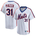 NY.Mets #31 Mike Piazza Player White Cooperstown Collection T-shirt Game Fdoa Stitched Jerseys