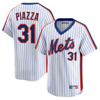 NY.Mets #31 Mike Piazza Player White Cooperstown Collection T-shirt Game Fdoa Stitched Jerseys