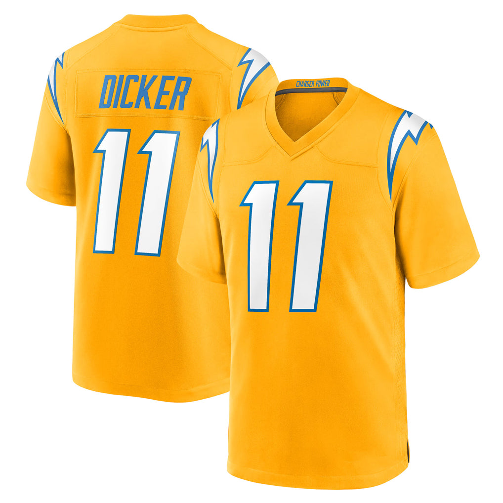 LA.Chargers #11 Cameron Dicker Player Gold Home Game Gdoa Stitched Jerseys