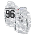 NO.Saints #96 Carl Granderson Player Arctic Camo Salute to Service Pullover Hoodies Limited Game Gdoa Stitched Jerseys