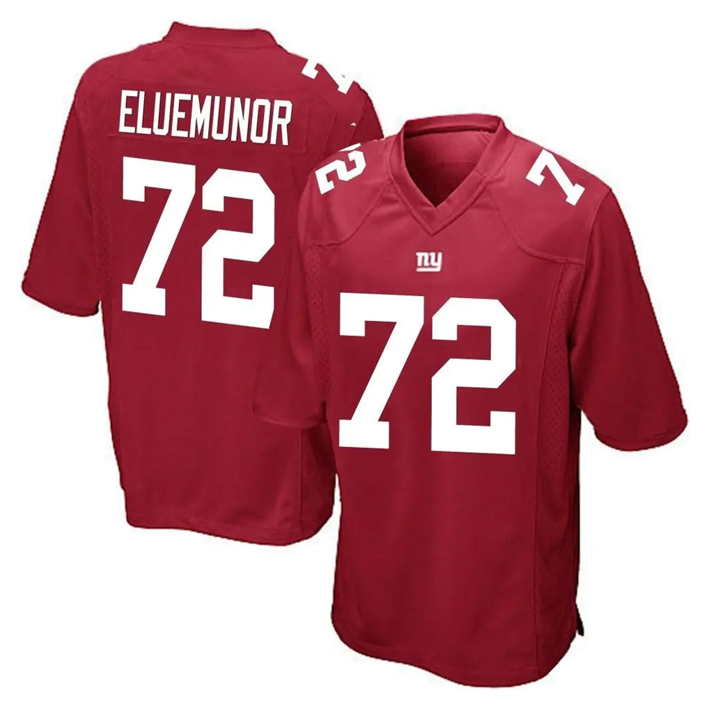 NY.Giants #72 Jermaine Eluemunor Player Red Home Game Gdoa Stitched Jerseys