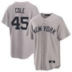 NY.Yankees #45 Gerrit Cole Player Gray Game Home Fdoa Stitched Jerseys