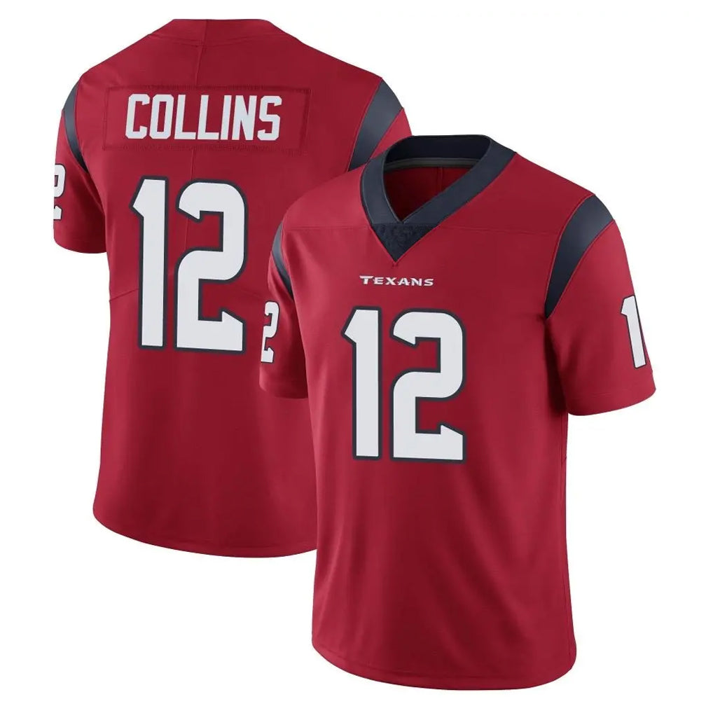 H.Texans #12 Nico Collins Player Red Limited Vapor Untouchable Home Game Gdoa Stitched Jerseys