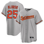 B.Orioles #25 Pete Alonso Player Gray Home Game Gdoa Stitched Jerseys