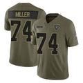 LV.Raiders #74 Kolton Miller Player Olive 2025 Salute To Service Limited Game Gdoa Stitched Jerseys