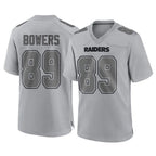 LV.Raiders #89 Brock Bowers Player Gray Atmosphere Fashion Limited Game Gdoa Stitched Jerseys