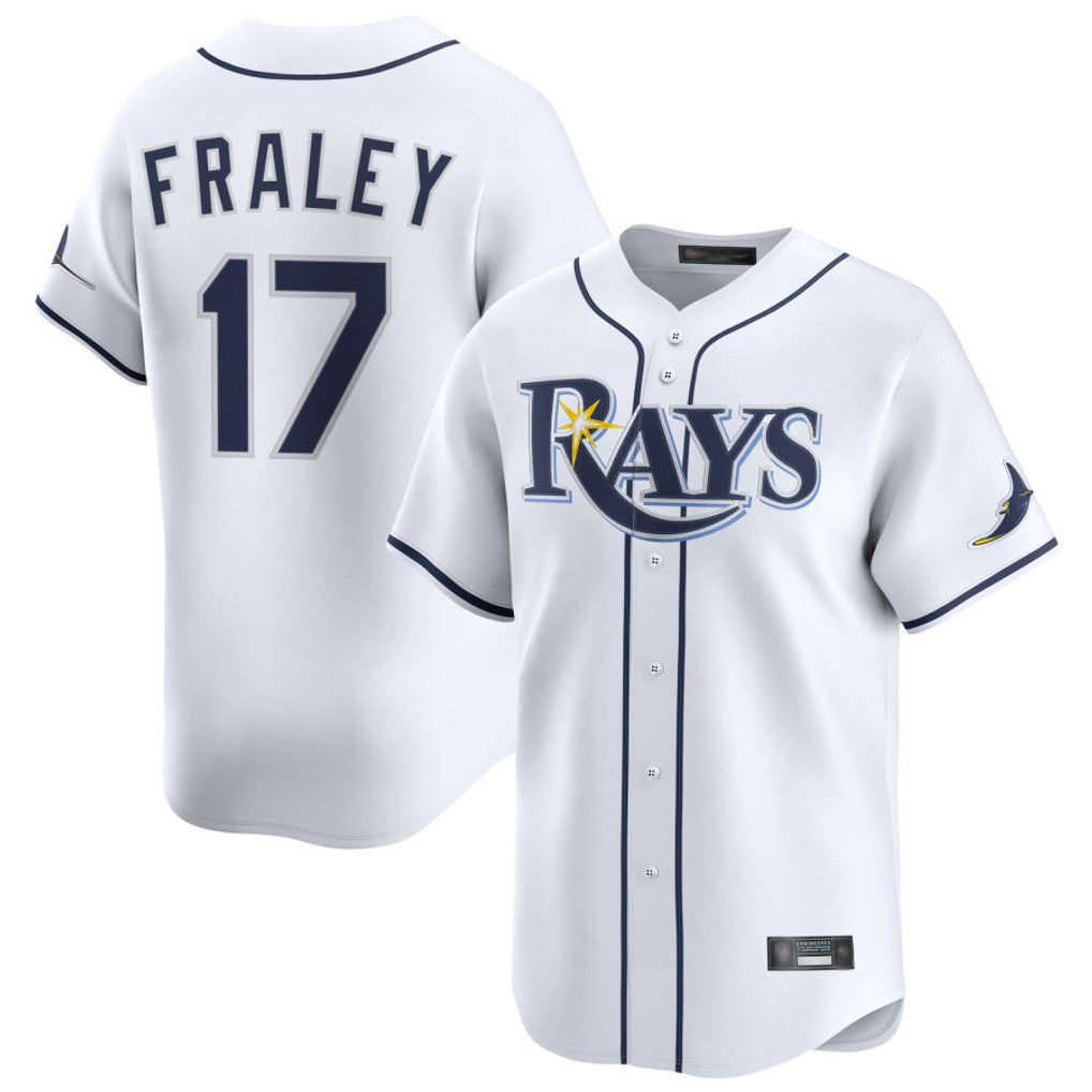 T.Bay Rays #17 Jake Fraley Player White Home Limited Fdoa Stitched Jerseys