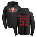 SF.49ers #57 Dre Greenlaw Player Black LOGO Pullover Hoodies Home Game Gdoa Stitched Jerseys