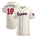 A.Braves #18 Mike Yastrzemski player Cream Authentic Alternate Stitched Jerseys