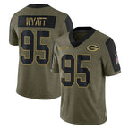 GB.Packers #95 Devonte Wyatt Player Olive Salute To Service Limited Game Gdoa Stitched Jerseys