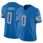 D.Lions #0 Jahmyr Gibbs Player Blue Vapor F.U.S.E. Limited Home Game Gdoa Stitched Jerseys
