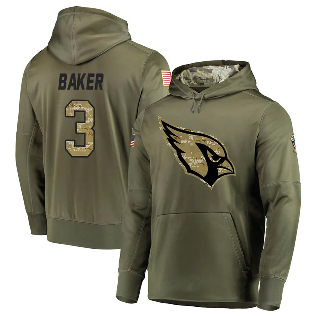 A.Cardinals #3 Budda Baker Player Olive Salute to Service Limited Hoodie Gdoa Stitched Jerseys