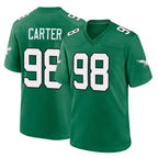P.Eagles #98 Jalen Carter Player Green Kelly Alternate Home Game Gdoa Stitched Jerseys