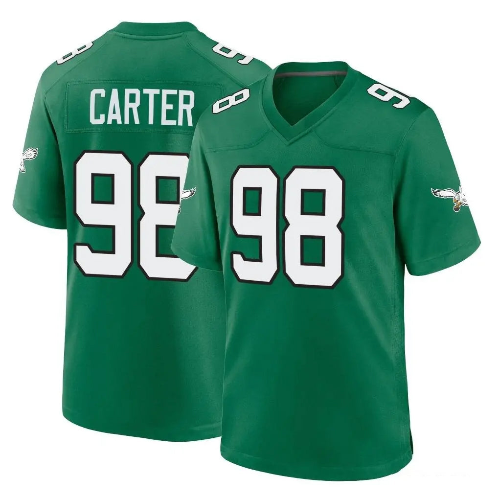 P.Eagles #98 Jalen Carter Player Green Kelly Alternate Home Game Gdoa Stitched Jerseys