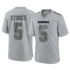 LV.Raiders #5 Eric Stokes Player Gray Atmosphere Fashion Limited Game Gdoa Stitched Jerseys