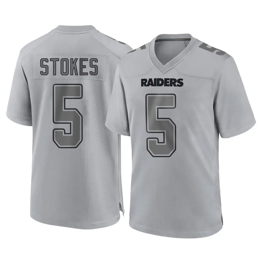 LV.Raiders #5 Eric Stokes Player Gray Atmosphere Fashion Limited Game Gdoa Stitched Jerseys