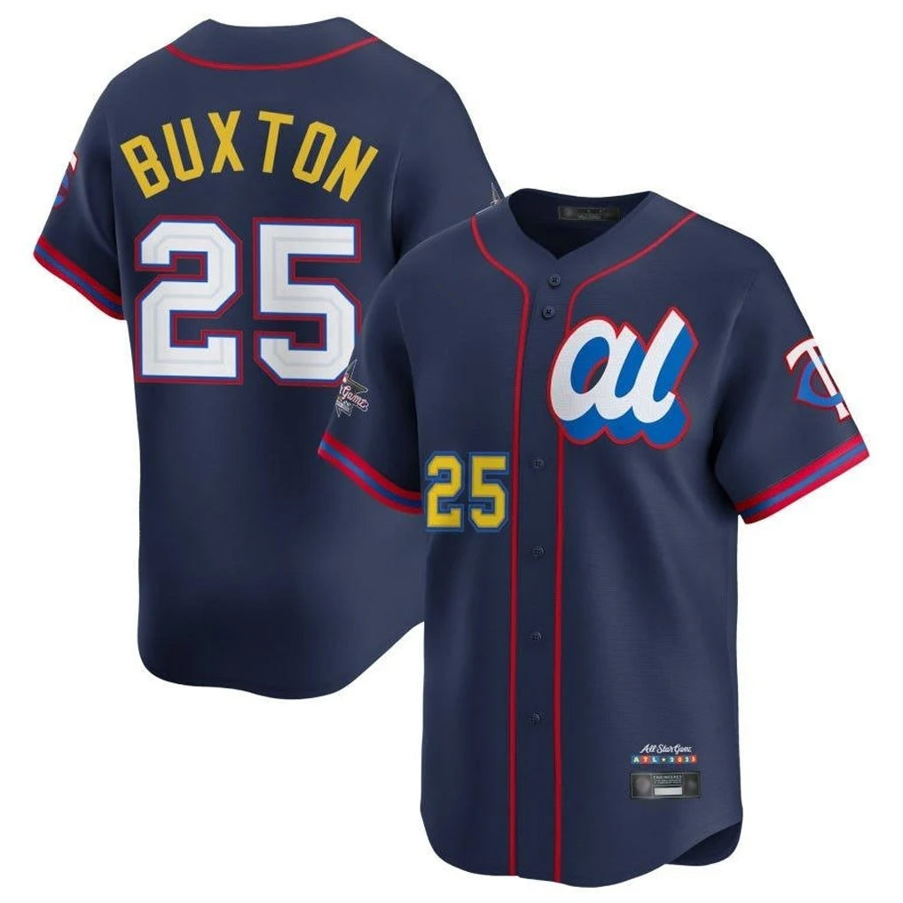 M.Twins #25 Byron Buxton Player Navy All-star Game Limited Home Fdoa Stitched Jerseys