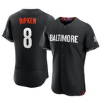 B.Orioles #8 Cal Ripken Player Black City Connect Limited Elite Home Game Gdoa Stitched Jerseys