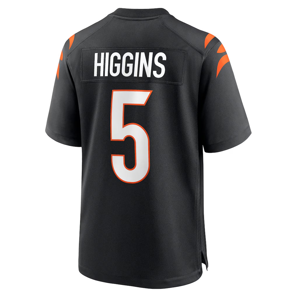 C.Bengals #5 Tee Higgins Player Black Home Game Gdoa Stitched Jerseys
