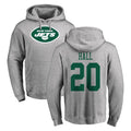 NY.Jets #20 Breece Hall Player Gray LOGO Pullover Hoodies Limited Game Gdoa Stitched Jerseys