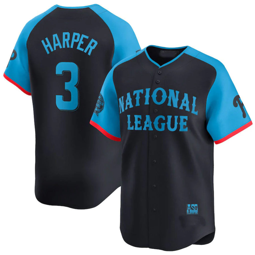 P.Phillies #3 Bryce Harper Player Navy National League All-Star Limited Game Fdoa Stitched Jerseys