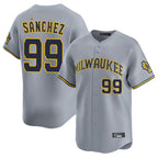 M.Brewers #99 Gary Sanchez Player Gray Home Limited Fdoa Stitched Jerseys