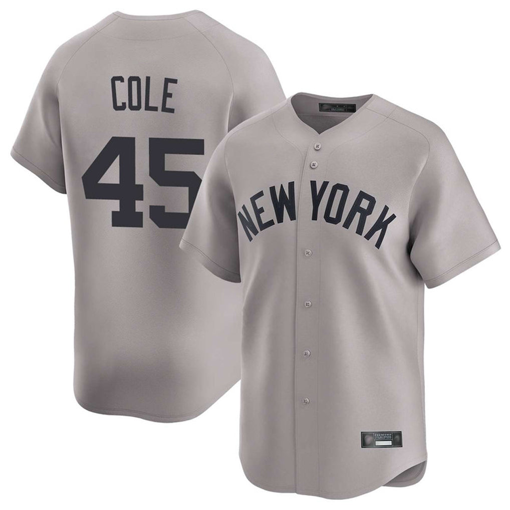 NY.Yankees #45 Gerrit Cole Player Gray Limited Home Fdoa Stitched Jerseys