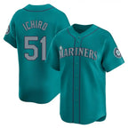 S.Mariners #51 Ichiro Suzuki Player Teal Home Limited Fdoa Stitched Jerseys