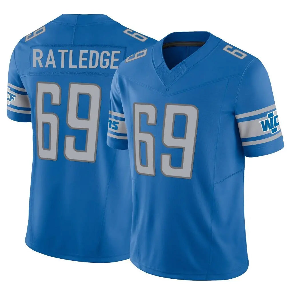 D.Lions #69 Tate Ratledge Player Blue Vapor F.U.S.E. Limited Home Game Gdoa Stitched Jerseys