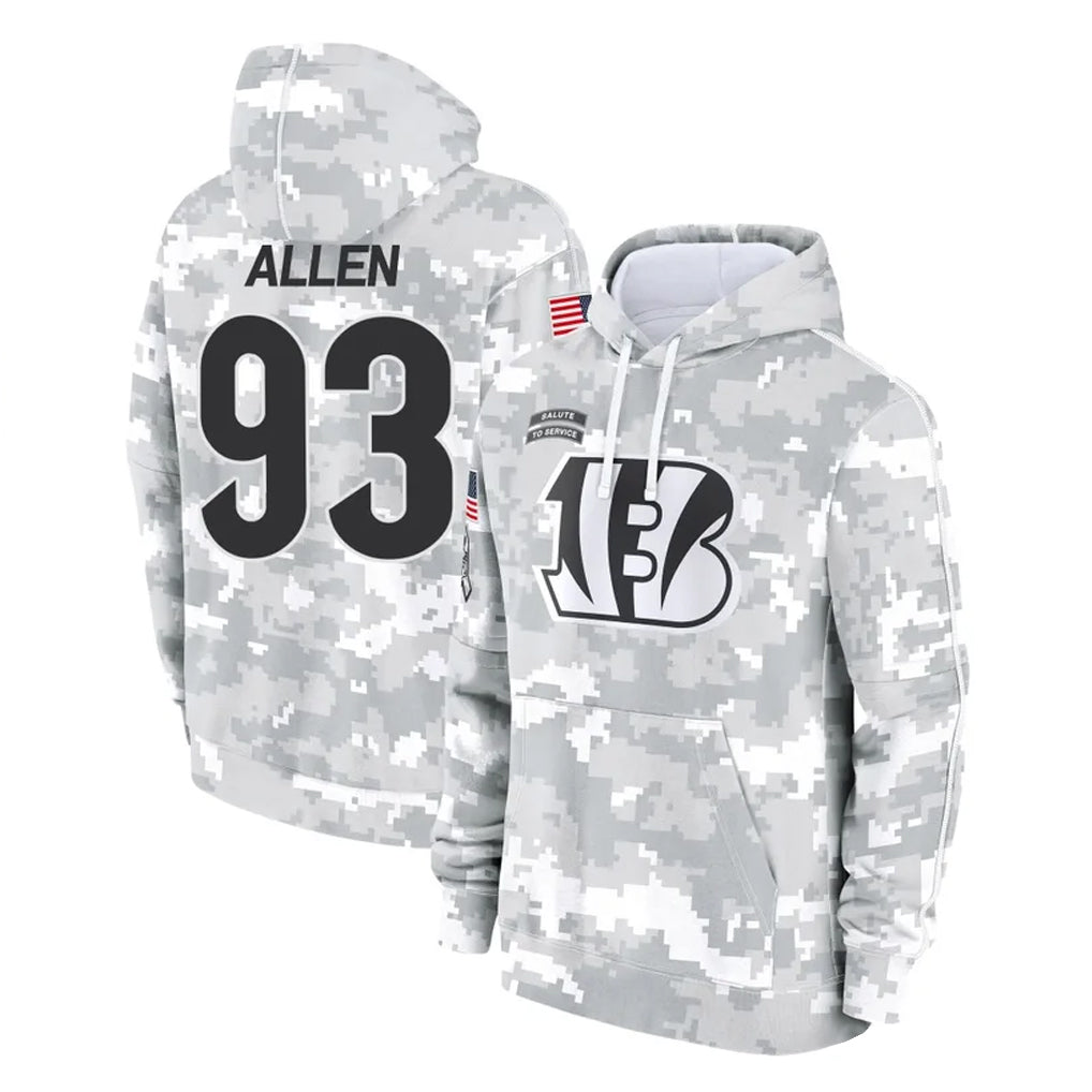 C.Bengals #93 Jonathan Allen Player Arctic Camo Salute to Service Pullover Hoodie Limited Gdoa Stitched Jerseys