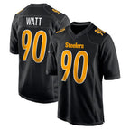 P.Steelers #90 T.J. Watt Player Black Fashion Limited Home Game Gdoa Stitched Jerseys