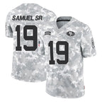 SF.49ers #19 Deebo Samuel Sr. Player Arctic Camo Limited Salute To Service Home Game Gdoa Stitched Jerseys