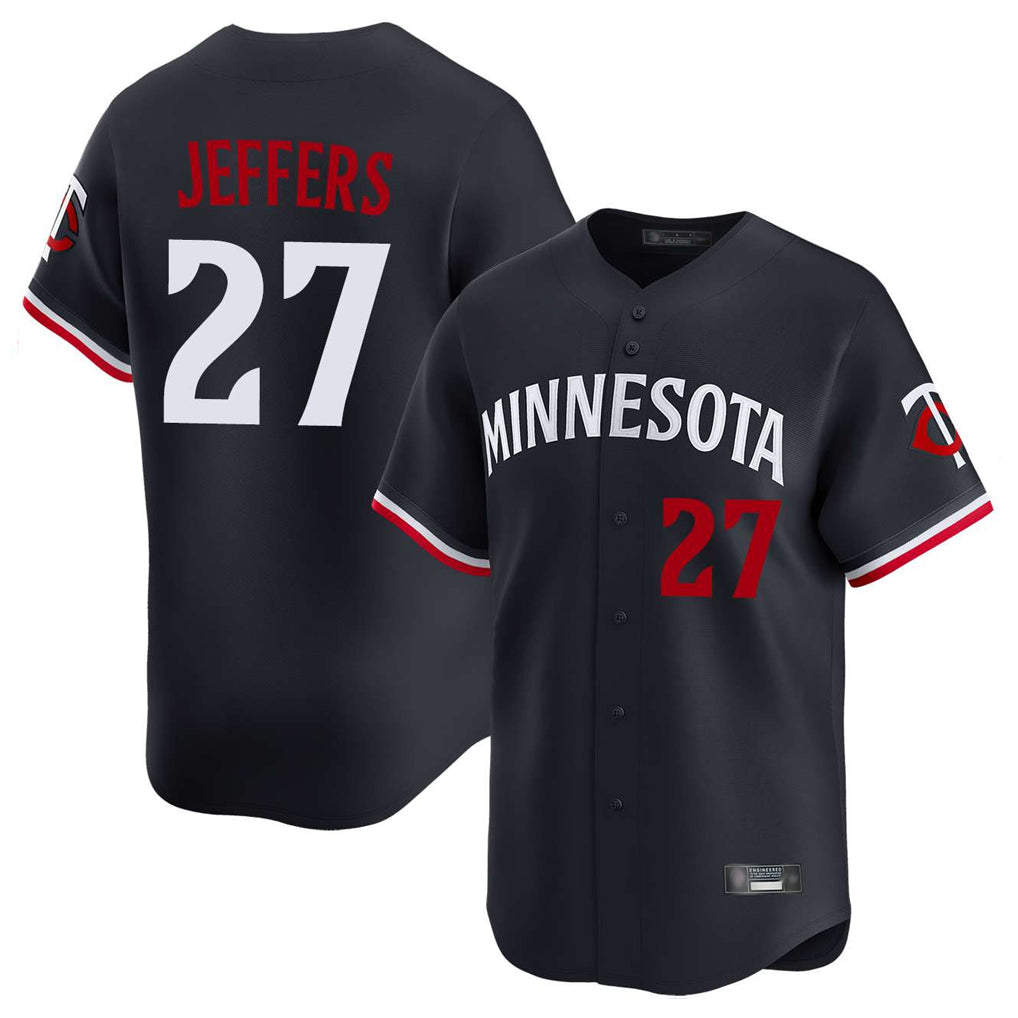 M.Twins #27 Ryan Jeffers Player Navy Home Limited Fdoa Stitched Jerseys