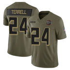 A.Falcons #24 A.J. Terrell Jr. Player Olive Salute To Service Limited Home Game Gdoa Stitched Jerseys