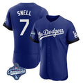 LA.Dodgers #7 Blake Snell Player Royal City Connect Elite World Series Meet Home Fdoa Stitched Jerseys