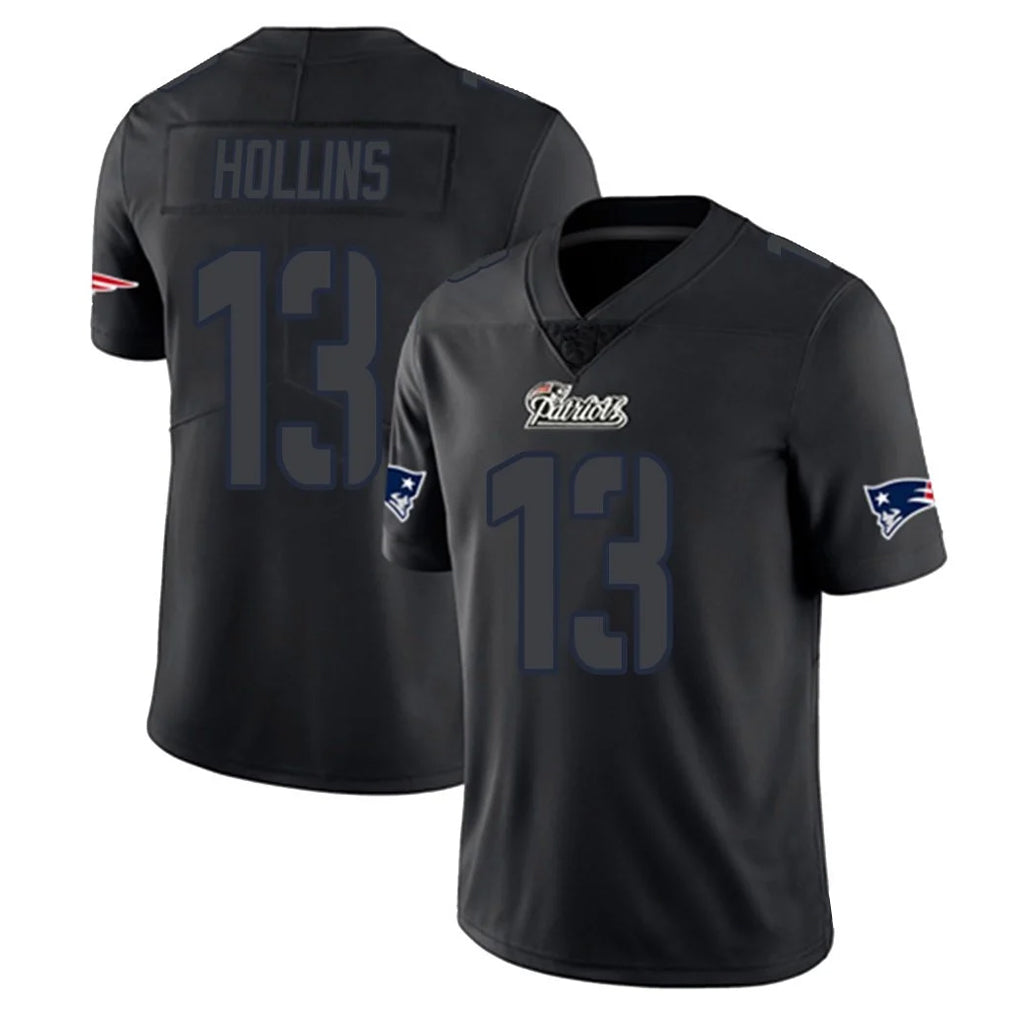 NE.Patriots #13 Mack Hollins Player Black Impact LImited Home Game Gdoa Stitched Jerseys