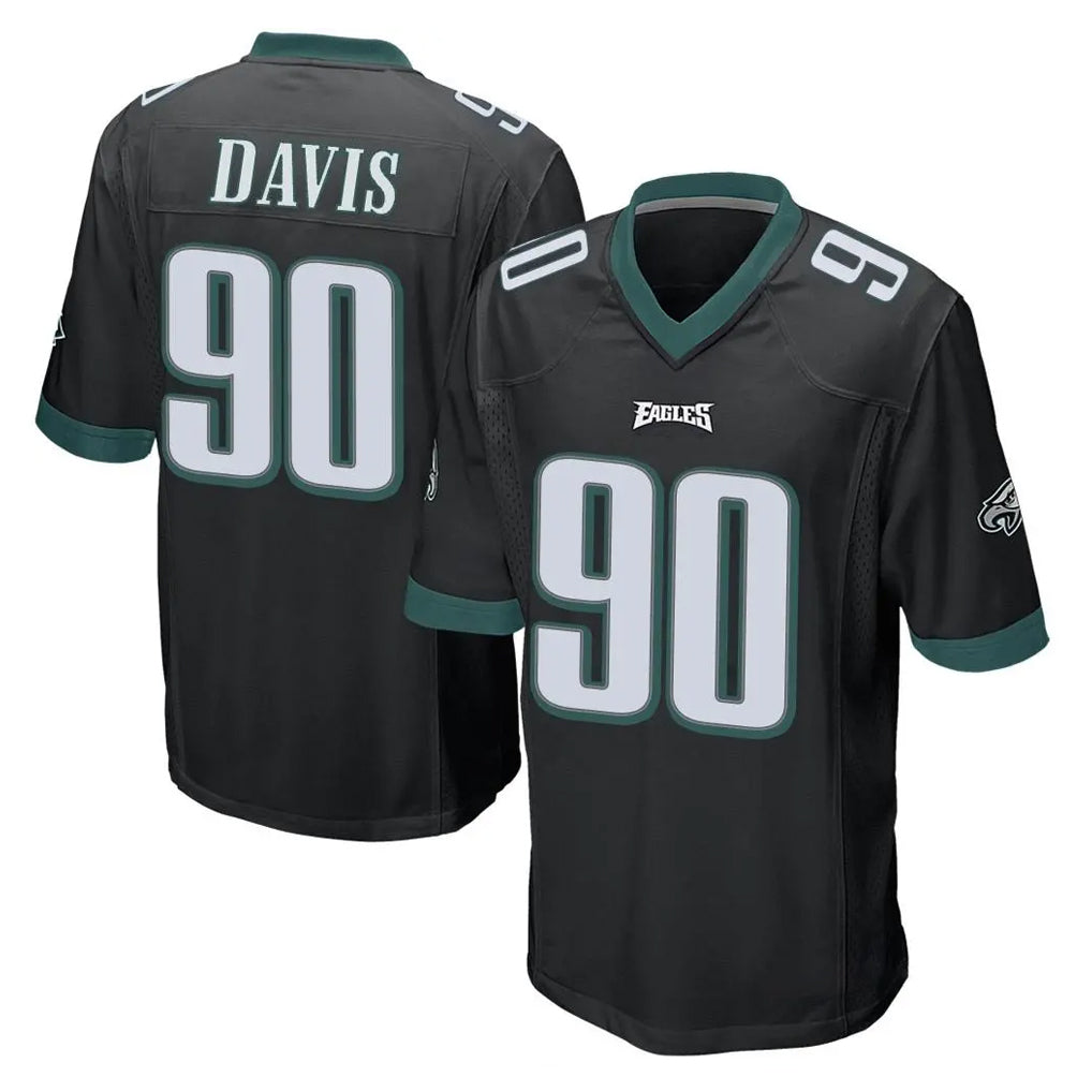 P.Eagles #90 Jordan Davis Player Black Home Game Gdoa Stitched Jerseys