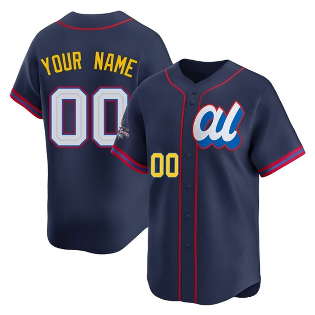 Custom T.Rangers Navy American League All-Star Edition Limited Home Game Any Name & Number Gdoa Stitched Jerseys