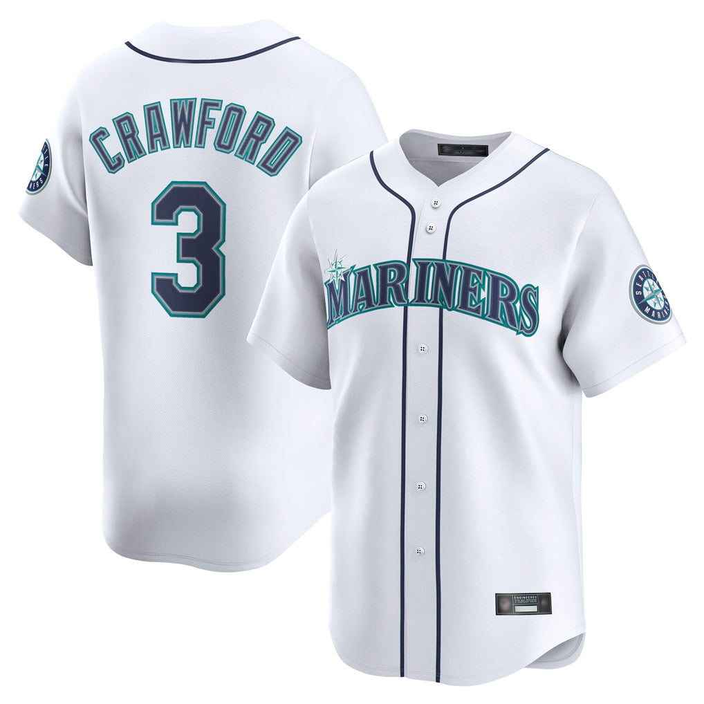 S.Mariners #3 J.P. Crawford Player White Home Limited Fdoa Stitched Jerseys