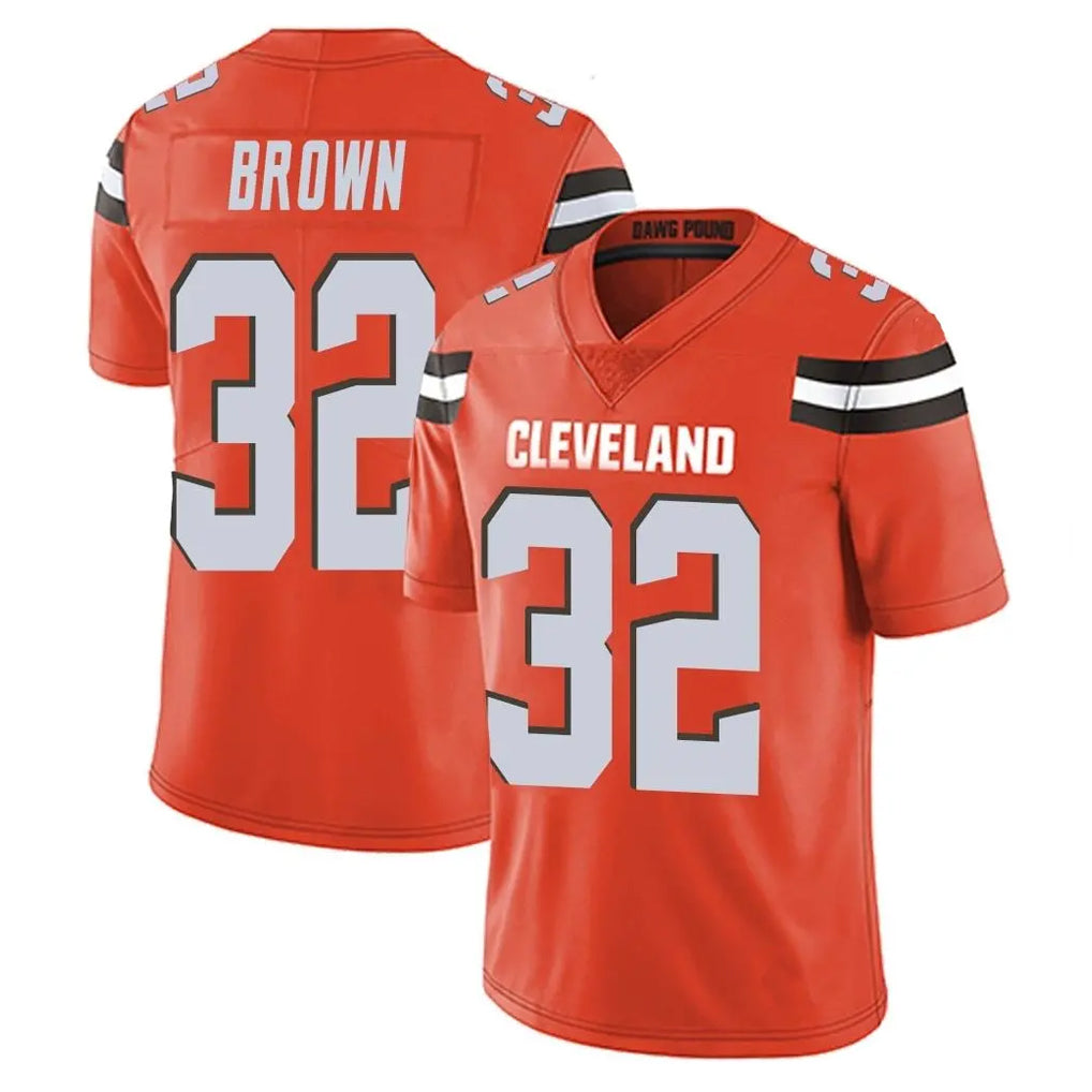 C.Browns #32 Jim Brown Player Orange Alternate Vapor Untouchable Limited Home Game Gdoa Stitched Jerseys