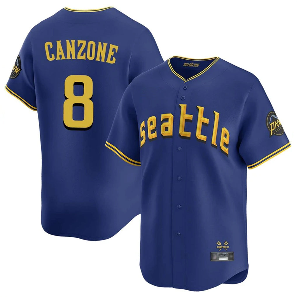 S.Mariners #8 Dominic Canzone Player Royal City Connect Home Limited Fdoa Stitched Jerseys