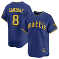 S.Mariners #8 Dominic Canzone Player Royal City Connect Home Limited Fdoa Stitched Jerseys