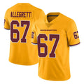 W.Commanders #67 Nick Allegretti Player Gold Limited Color Rush Home Game Gdoa Stitched Jerseys
