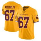 W.Commanders #67 Nick Allegretti Player Gold Limited Color Rush Home Game Gdoa Stitched Jerseys