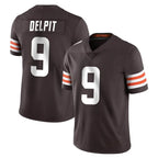 C.Browns #9 Grant Delpit Player Brown Color Vapor Untouchable Limited Home Game Gdoa Stitched Jerseys