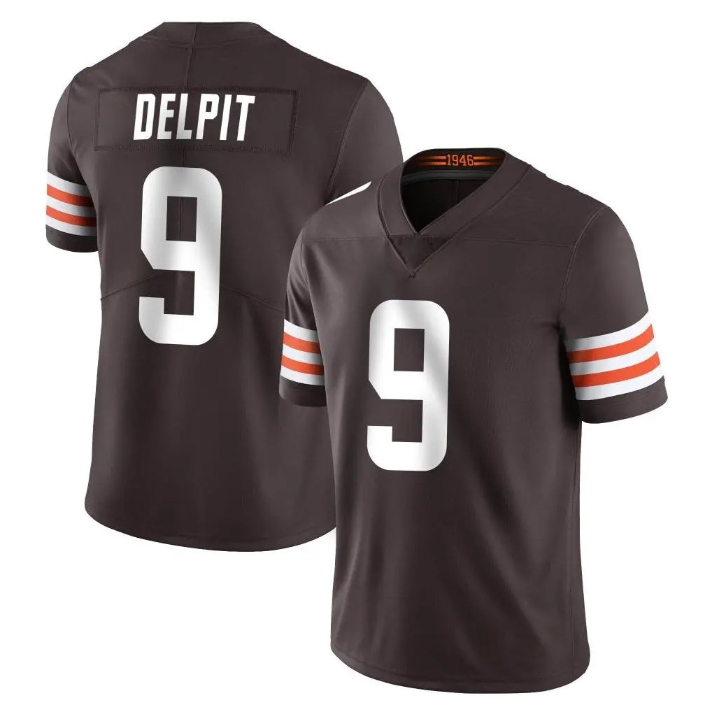 C.Browns #9 Grant Delpit Player Brown Color Vapor Untouchable Limited Home Game Gdoa Stitched Jerseys