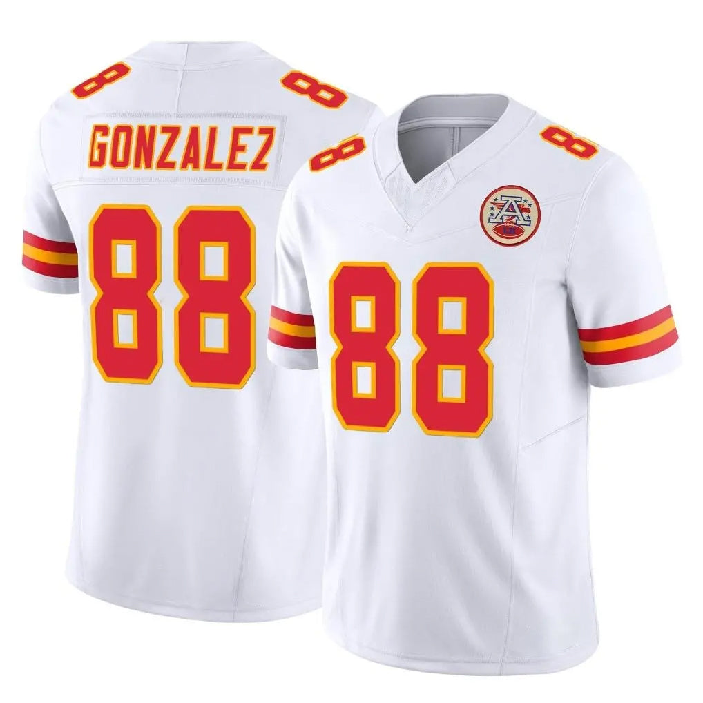 KC.Chiefs #88 Tony Gonzalez Player White Limited Vapor F.U.S.E. Home Game Gdoa Stitched Jerseys