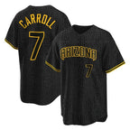 A.Diamondbacks #7 Corbin Carroll Player Black Snake Skin City Home Game Gdoa Stitched Jerseys