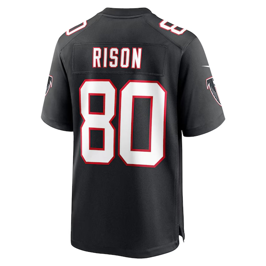 A.Falcons #80 Andre Rison Player Black Throwback Limited Home Game Gdoa Stitched Jerseys